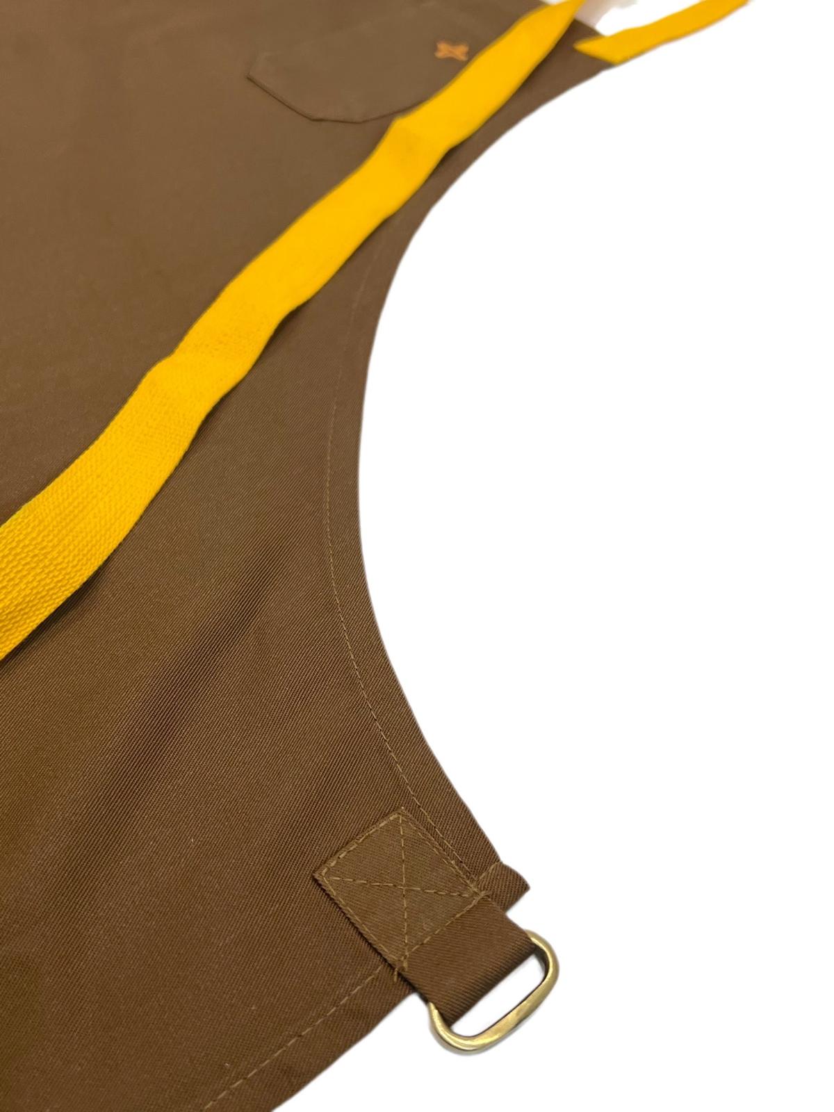 Squid ink Crossbody Apron with (Red, Yellow and Navy Blue Strap)