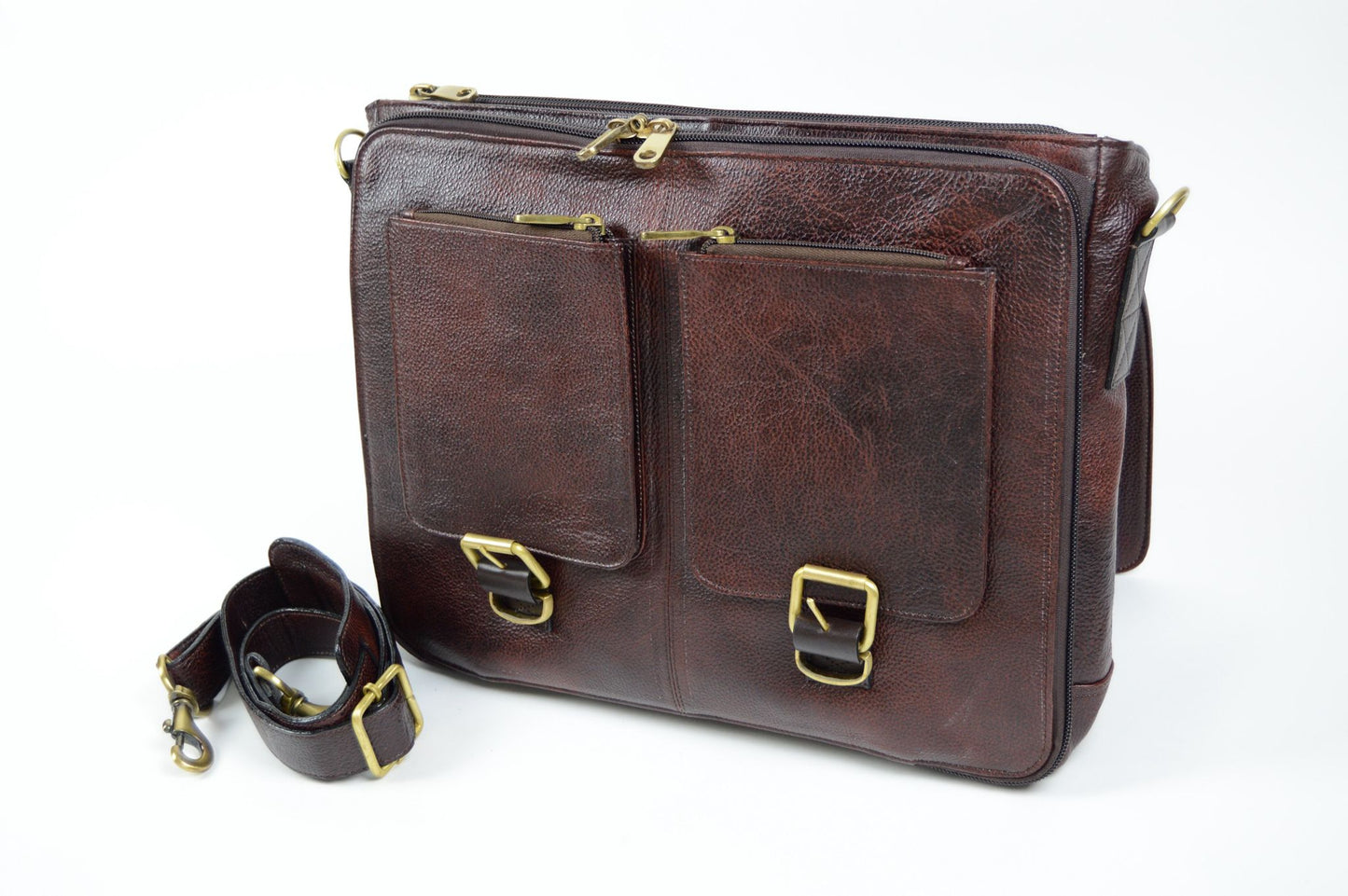 Leather Messenger Knife Bag