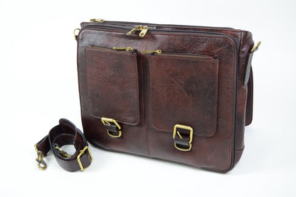 Leather Messenger Knife Bag