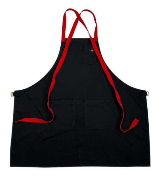 Squid ink Crossbody Apron with (Red, Yellow and Navy Blue Strap)
