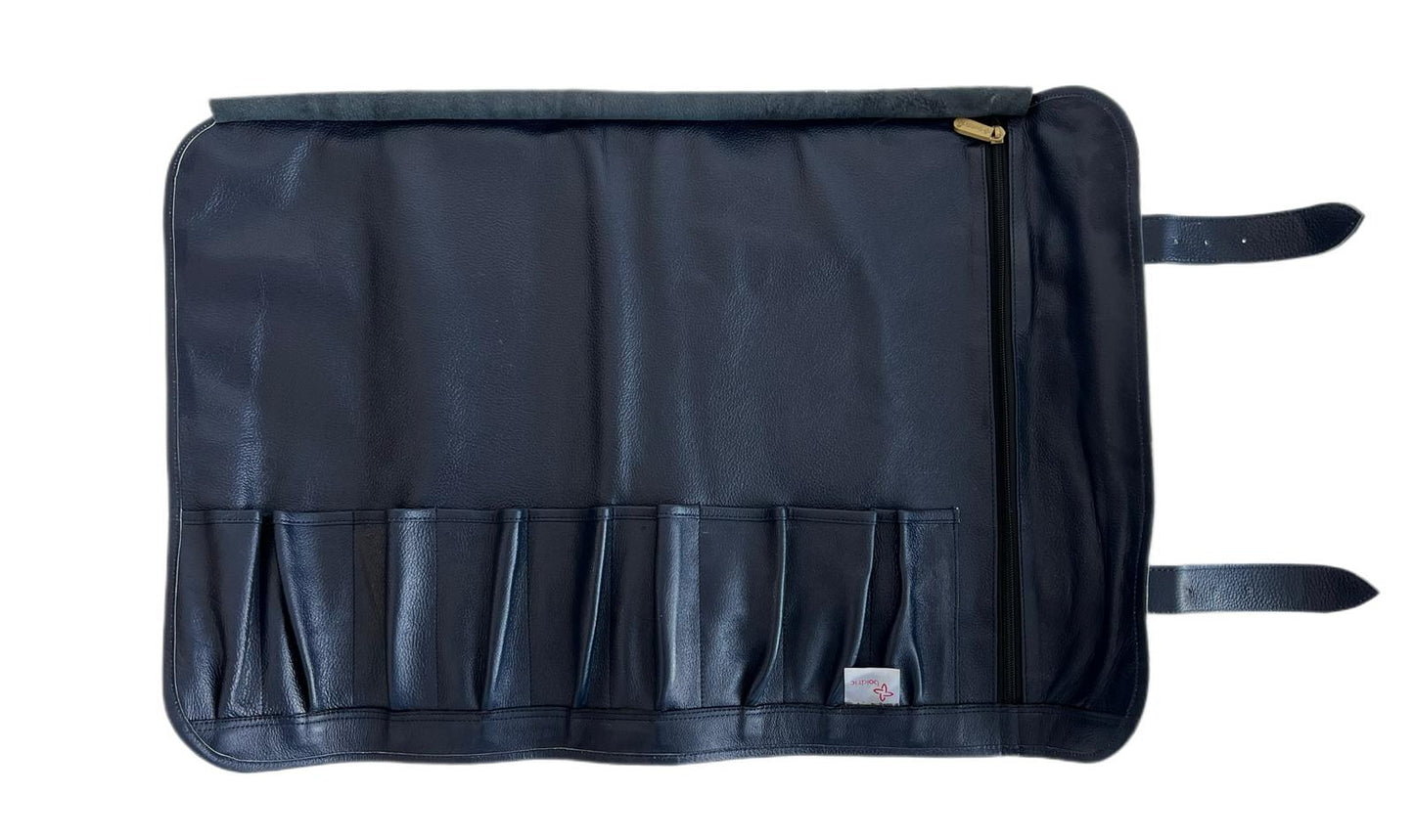 Leather 9 Pocket Knife Roll