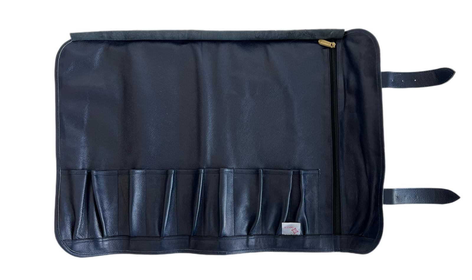 Leather 9 Pocket Knife Roll