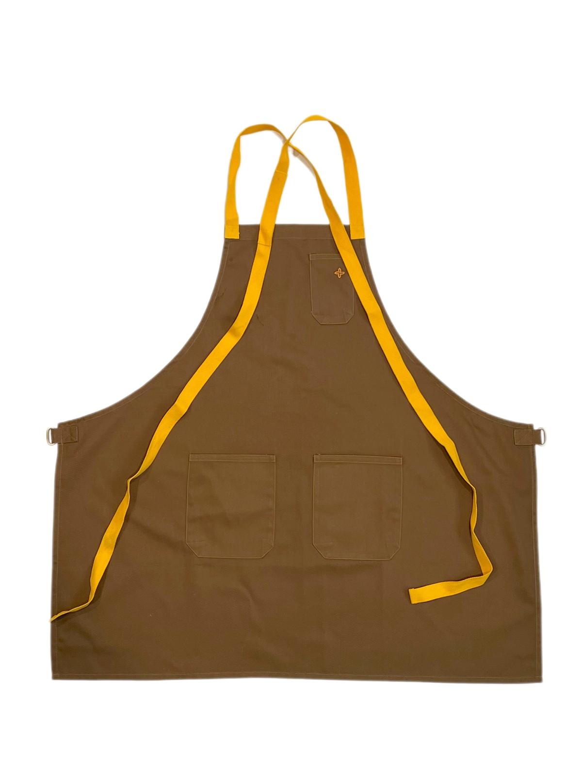 Squid ink Crossbody Apron with (Red, Yellow and Navy Blue Strap) - Boldric